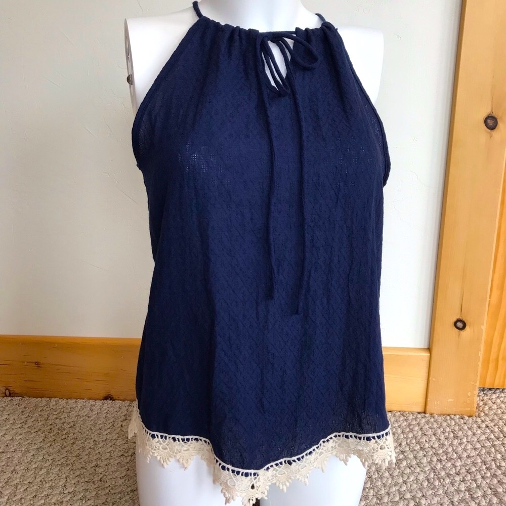 Blue Halter neckline top